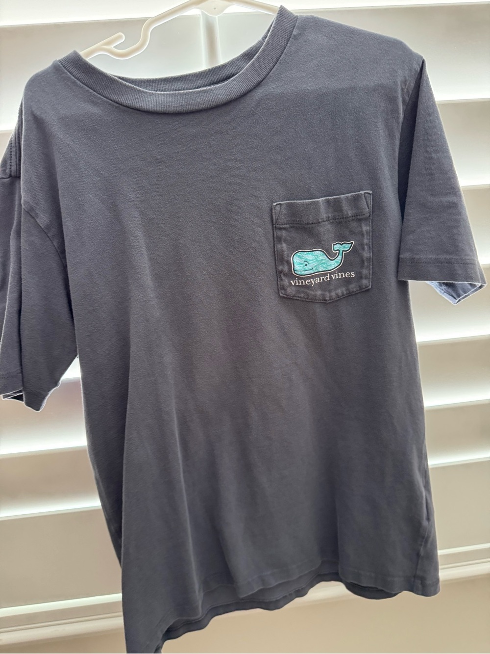 Boys Youth Small Vineyard Vines Charcoal Pocket T-Shirt with Whale Logo